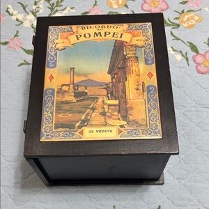 Souvenir Black Box of Pompeii originally held photos now a trinket box